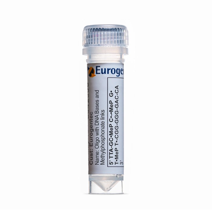 Example of a tube of Oligonucleotide constitued by DNA Base and Methylphosphonate link