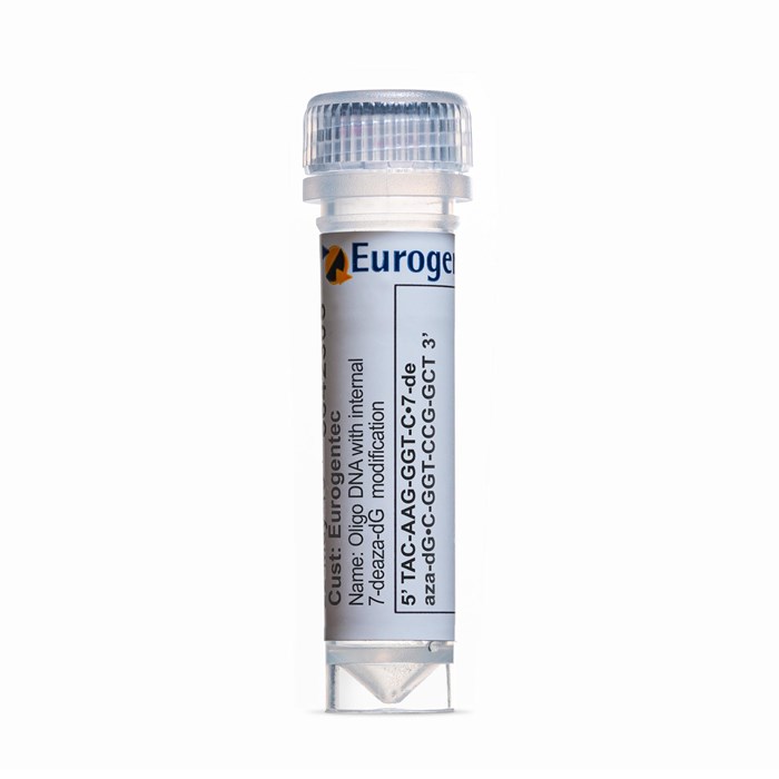 Example of a tube containing an Oligonucleotides with 7-deaza-dG  modification